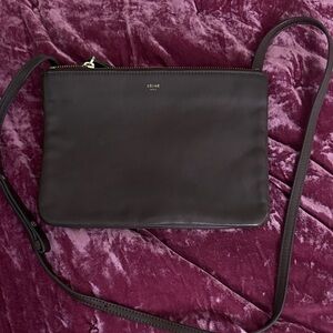 Céline TrioFlap Crossbody Bag in Deep Plum
